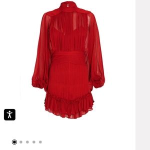 Shona Joy Clemence Chiffon Mini Dress in red AU 8 size small